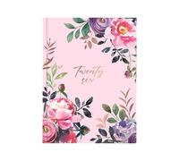 2026 A5 Diary Week To View - Pink Floral Hardcover Planner - Lightweight Portable Organiser Handbag School Travel Diary