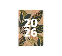 2026 A5 Diary Week to View Recyclable Daily Planner Notebook - Kraft Brown Tropical Leaf Eco Diary Sustainable FSC Paper - Business Student Organiser Home Work Office