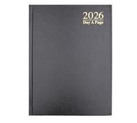 2026 A5 Hardback Day a Page Diary Split Sat/Sun 3182 - Black 1828