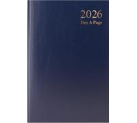 2026 A5 one day to a page hardback diary full page Saturday Sunday (Blue)