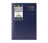 2026 A5 Page a Day Hardback Diary with Full Page Saturday Sunday - Blue