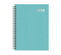 2026 A5 Size Wiro Weekly Bright Diary Silver Foil Effect Spiral Week To View Hardcover Wirebound Diary Planner Organizer Diaries for Business, Office, Home, Traveling, Organization (Green)