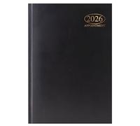 2026 A5 Week to View Appointment Diary - Half Hourly Appointment Times 9am-5:30pm - Hardback Casebound Organiser - Weekly Diary Planner with Ribbon Marker - UK Diaries for Work, School & Home (Black)