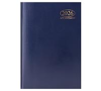 2026 A5 Week to View Appointment Diary - Half Hourly Appointment Times 9am-5:30pm - Hardback Casebound Organiser - Weekly Diary Planner with Ribbon Marker - UK Diaries for Work, School & Home (Blue)