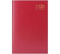 2026 A5 Week-to-View Diary - Casebound Hardback Weekly Planner with 60gsm Paper - Compact Organiser for Home, Office & Everyday Use(RED)