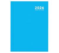 2026 A5 Week to View Diary - Full Year Hardback Casebound Organiser - Weekly Layout Diary Planner for Home Office School & Work - UK Focused Diaries with Colourful Covers (Bright Blue)