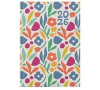2026 A5 Week To View Diary - Full Year Organiser Planner - Hardback Appointment Times Diaries - for Home Office School & Work (Colourful Flowers)