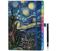 2026 A5 Week-to-View Diary (Jan 2026 - Dec 2026) - Dream Village, Colorful Monthly Tabs, Elastic Pen Holder, Pen Loop, Inner Pocket