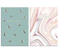 2026 A5 Week to View Diary - Marble & Bees Design - UK Full Year WTV Planner Organiser Hardback Journal (Marble)