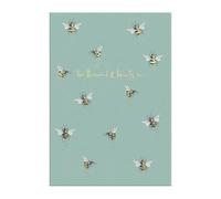 2026 A5 Week to View Diary - Pale Blue Hardcover Bee Design Planner - Elegant Bumblebee Gold Detail Weekly Organiser - Work Study Travel Gifting