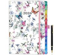 2026 A5 Week-to-View Diary & Weekly Planner (Jan-Dec) - Colourful Tabs, Elastic Pen Holder, Pen Loop & Inner Pocket for Easy Daily Planning