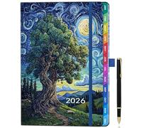 2026 A5 Week-to-View Diary & Weekly Planner (Jan-Dec) - Featuring Colourful Monthly Tabs, Elastic Pen Holder, Pen Loop & Convenient Inner Pocket for Everyday Organisation