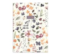 2026 A5 Week to View Diary - White Hardback Planner Watercolour Flower Design - Elegant Floral Weekly Organiser Work Study Gifting