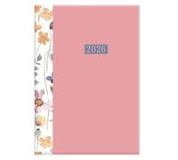 2026 A5 Week to View Diary - White & Pink Floral Design - UK Full Year WTV Planner Organiser Hardback Journal (Pink Floral Edge)