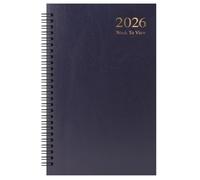 2026 A5 Week to View Diary - Wiro Bound Hardback Journal - Full Year Weekly Organiser Planner (Blue 2026)