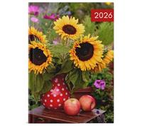 2026 A5 Week To View Photographic Floral Diary Full Year Organiser Hardback Diaries WTV With Appointment Times (Sunflower)