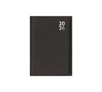 2026 A6 Diary Week Day Per Page - Black Faux Leather Pocket Appointment Diary - Compact Daily Planner Organiser - Home Office Business School Travel