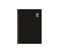 2026 A6 Diary Week Day Per Page - Hardback Black Pocket Appointment Diary - Compact Daily Planner Organiser - Home Office Business School Travel