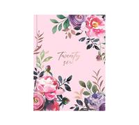2026 A6 Diary Week To View - Pink Floral Hardcover Planner - Lightweight Portable Organiser Handbag School Travel Diary