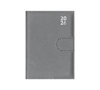 2026 A7 Diary Week Day Per Page - Compact Grey Faux Leather Planner - Lightweight Portable Pocket Organiser - Handbag School Travel Diary