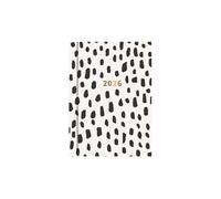 2026 A7 Pocket Diary Week to View - Monochrome Hardback Daily Planner - White & Black Spot Design Gold Foil 2026 - Wallet Size Organiser Students Professionals