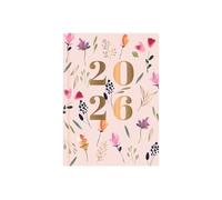 2026 A7 Pocket Diary Week to View - Pink Floral Hardcover Mini Planner - Lightweight Compact Portable Organiser Notebook - Student Work Travel Diary Gift