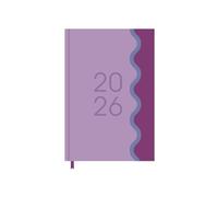 2026 A7 Pocket Diary Week to View - Purple Blue Wave Hardcover Mini Business Planner - Compact Portable Organiser Notebook - Student Work Travel Diary Gift