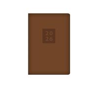 2026 A7 Pocket Diary Week to View - Rich Brown Embossed Soft Touch Cover Wallet Size Planner - Work School Travel Compact Daily Organiser Notebook for Professionals
