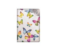 2026 A7 Pocket Diary Week to View - White Textured Faux Leather Butterfly Design Planner - Lightweight Compact Portable Organiser Notebook - Home Office Student Organiser Travel Diary