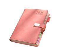 2026 Academic Daily Planner 400 Pages Dated PU Leather with Button Closure Pen Slot for Planning Planner