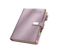 2026 Academic Daily Planner 400 Pages Dated PU Leather with Button Closure Pen Slot for Planning Work Planner