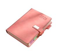 2026 Academic Daily Planner 400 Pages Dated PU Leather with Button Closure Pen Slot for Planning Work Planner