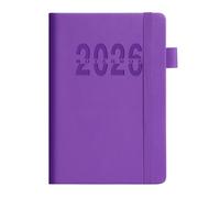 2026 Academic Planner 2026 Full Year Daily Planners Elastic Strap Closure 360 Pages for Men Women Student Daily Planning PU Leather Organiser
