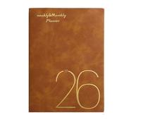 2026 Academic Planner & Calendar Notebook Leather Journaling for Home Office Writers