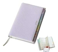 2026 Academic Planner - Leather Weekly Planner with Rainbow Monthly Tabs & Ribbon Bookmarks, Dated 2026 Daily Schedule Notebook, Portable 3.8x5.98 Inch Planners for Men Women & Students