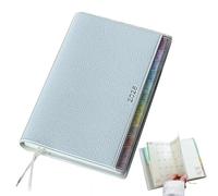 2026 Academic Planner - Leather Weekly Planner with Rainbow Monthly Tabs & Ribbon Bookmarks, Dated 2026 Daily Schedule Notebook, Portable 3.8x5.98 Inch Planners for Men Women & Students