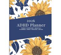 2026 ADHD Planner | Monthly Calendar + Weekly Planner | Habit Tracker & Notes | Minimal & Focus-Friendly: A simple 12-month organizer designed for focus, habit building and distraction-free planning
