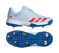 2026 adidas Howzat Spike Cricket Shoes Crystal Sky/Ruby Red - Junior - Free P&P