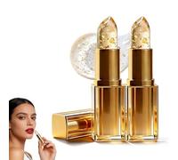 2026 Advanced PH Lipsticks Colour Changing Lipstick for Women - PH Adjusting Lipstick Adaptive Clear Lip Gloss, Clear to Pink with Gold Foil, Moisturizing Lip Balm with Glossy Shine for Women (2pcs)