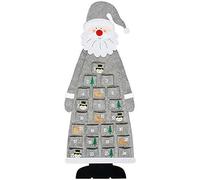 2026 Advent Calendar, Wall Felt Santa Advent Calendar with Pockets 24 Days Reusable Christmas Countdown Calendar Hanging Xmas Decorations (Grey)