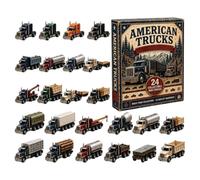 2026 Advent Countdown Calendar 2D Acrylic 24-Day Keepsake Decor | Count Down To Christmas Truck-Themed Pendants for Kids Collectors Party Tree Wall Mantel Tabletop
