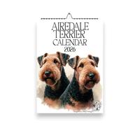 2026 Airedale Terrier Wall Calendar, A4 Size 21 x 29.7 cm, Monthly Format with UK & US Holidays, Dog Lover Gift,Handmade,Airedale Caledar,Airedale Terrier Gifts,Dog Calendars,Wall 2026,Terriers 2026