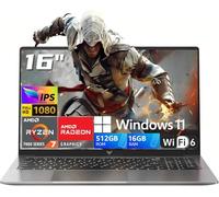 2026 AMD Gaming Laptop with Ryzen 7 7735HS Processor(8C/16T, Up to 4.75GHz)16GB RAM 512GB ROM Windows 11 Laptop 16“ FHD Display Laptop Computer with Backlit Keyboard, HDMI, WiFi-6, USB, Type-C, Webcam