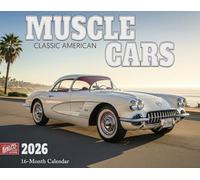 2026 American Muscle Cars Illustrated Wall Calendar 16-Month X-Large Size 14x22, Classic Cars Calendar by The KING Company-Monster Calendars