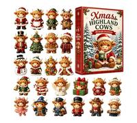 2026 Animal Christmas Countdown Calendar & Acrylic Tree Ornaments | Charming 2D flat acrylic holiday pendants to decorate your tree, bedroom, or home, making a thoughtful festive gift