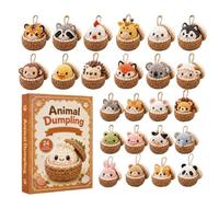 2026 Animal Dumpling advent calendars, 24 Piece Acrylic Christmas Decor | 24 Flat 2D Acrylic Animal Dumpling Ornaments, 10.24 Inch Countdown Display, Cute Seasonal Decor For Shelves ŴІŵs And Walls