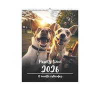 2026 Animal Wall Planner - Dog Calendar | Cute Pet Design, 12 Month Hanging Organizer, Decorative Ornament Present, Perfect for Girls Boys Men Women Dads s Birthdays Holidays, 28x20cm Paper
