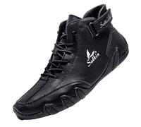 2026 Ankle Boots Women's Pair Foreign Trade High Top Boots Men Women Leisure Short Boots Trend Breathable Leather Shoes, black, 13.5 UK