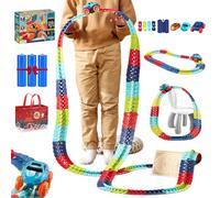 2026 Anti Gravity Race Track with Car with 3D Flexible Infinity Track, Glow in Car Track Set with LED Light-Up Race Car for Kid's Gift (Standard, 92 pcs 1 Car Body 2 Shell)