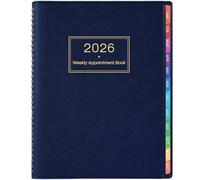 2026 Appointment Book - 2026 Diary from Jan 2026 - Dec 2026, A4 Week to View Appointment diary 2026, Hourly Planner 2026 in 15 Minutes Times Slots, with Soft Leather Cover, 21.8 x 29 cm, Colorful Tabs